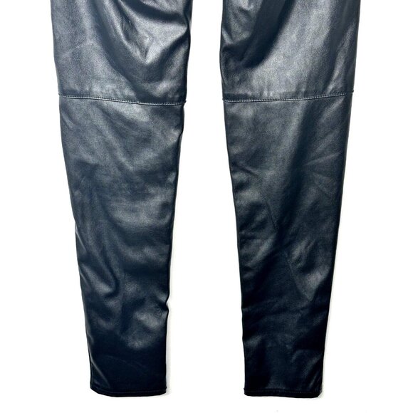 MICHAEL Michael Kors Womens Faux Leather Leggings Stretch Pants Black Size 2 - Picture 6 of 15